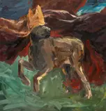 Michael van Ofen, Hund, 1983, Öl auf Leinwand