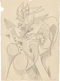 Ernst Wilhelm Nay, Hirte, 1948, Bleistift auf festem Papier