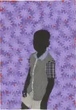Raphael Adjetey Adjei Mayne, WALKING IN THE ROOM AS MYSELF, 2022, Acryl, Baumwollstoff auf Leinwand genäht. Auf Holz montiert