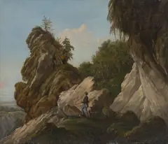 Robert Kummer, Jäger am Lilienstein (Sächsische Schweiz), Um 1830, Öl auf Leinwand