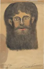 Adalbert Trillhaase, Studienkopf“. 1920er-Jahre, Gouache auf Transparentpapier (aus einem Skizzenblock)