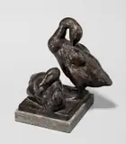 Modell Schwanengrupppe II by August Gaul, Um 1919, Bronze mit brauner Patina, auf Marmorsockel montiert, sold Dec 2023
