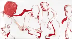Melike Kara, what they say, 2015, Acryl und Ölstift auf Leinwand