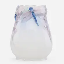 Karl Lindstrom for Rörstrand, Reticulated dragonfly vase