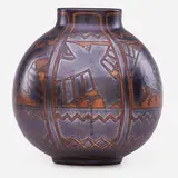Grès Keramis Vase With Crows by Charles Catteau for Boch Frères Keramis, sold May 2019