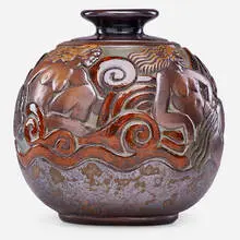 Mougin, Fine Art Deco Vase With Nudes