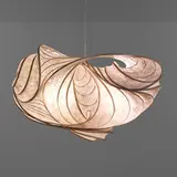 William Leslie, Hanging light sculpture, c. 1980, laminated paper, wood