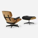 Charles and Ray Eames, 670 lounge chair and 671 ottoman, rosewood, leather, enameled and brushed aluminum