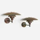 PH 4/3 wall lamps, pair by Poul Henningsen, copper, lacquered copper, sold Jul 2024