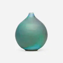 Vase by Brother Thomas Bezanson, c. 1965, glazed porcelain, sold Jul 2024