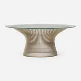 Warren Platner, Coffee table, chrome-plated steel, glass