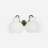Vilhelm Lauritzen, Christiansborg sconce, c. 1955, white glass, brass