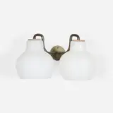 Vilhelm Lauritzen, Christiansborg sconce, c. 1955, frosted glass, brass
