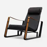 Jean Prouvé, Cité lounge Chair, c. 1933 / 2007, powder-coated steel, upholstery, leather