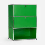 USM Haller Furniture System cabinet by Fritz Haller and Paul Schärer, 1963, enameled steel, chrome-plated steel, sold Jul 2024