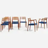 Niels O. Møller, Dining chairs, set of eight