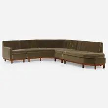 Frank Lloyd Wright, Sectional sofa, model 1575, c. 1955, upholstery, mahogany