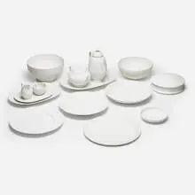 Muriel Grateau, Dinnerware, c. 2005, bisque porcelain