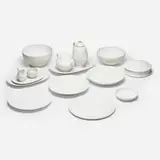 Muriel Grateau, Dinnerware, c. 2005, bisque porcelain