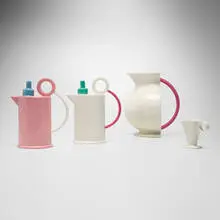 Marco Zanini, Collection of tableware, c. 1985, glazed porcelain