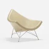 Coconut chair by George Nelson & Associates, 1956, Naugahyde, enameled and chrome-plated steel, aluminum, sold Jul 2024