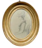 Ozias Humphry R.A., Portrait of Anne Woodgate; and Portrait of Sarah Woodgate, a pair, red and black chalk on paper, oval