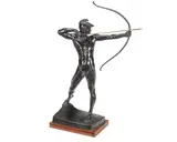 Ernst Moritz Geyger, patinated bronze figure of 'The Archer', patinated bronze