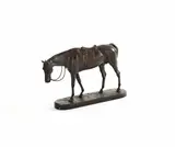 John Willis Good, bronze equestrian model of a saddled race horse, bronze