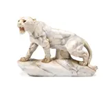 carved alabaster model of a lioness by Thomas François Cartier, alabaster, sold Jun 2016