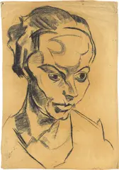 Carl Lohse, Porträt einer Frau, Um 1920, Kohle auf Papier