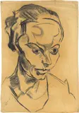 Carl Lohse, Porträt einer Frau, Um 1920, Kohle auf Papier