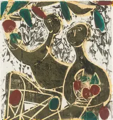 HAP Grieshaber, Herbst, 1950, Farbholzschnitt auf dünnem Papier