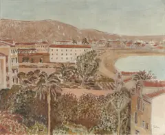 Bruno Goller, Süditalienische Stadt am Meer, 1924, Öl auf Leinwand