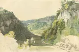 Friedrich Christian Reinermann, Blick ins Münstertal bei Basel, Aquarell auf Papier