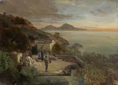Oswald Achenbach, Studie zu „Am Golf von Neapel, 1877, Öl auf Leinwand