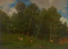 Hans Thoma, Sommerliche Wiese, 1880, Öl auf Leinwand. Doubliert