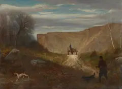 Alexandre-Gabriel Decamps, Jäger mit Hunden, Um 1858, Öl auf Holz