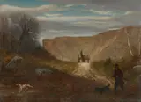 Alexandre-Gabriel Decamps, Jäger mit Hunden, Um 1858, Öl auf Holz