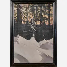 Trees in Snow by George Hallowell, sold May 2019