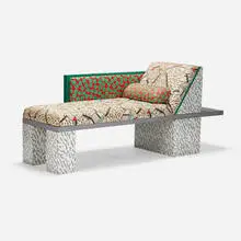 Royal daybed by Nathalie du Pasquier, 1983, laminate over wood, upholstery, sold Jun 2024