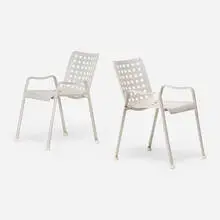 Hans Coray, Landi armchairs, pair, aluminum, rubber