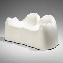 Molar Group settee by Wendell Castle, c. 1968, gel-coated fiberglass, rubber, sold Jun 2024