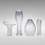 Tapio Wirkkala, Collection of four Art Objects, 1955, 1956, 1958, line-cut glass