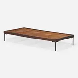 Carlo Hauner, Daybed, c. 1960, mahogany, enameled iron