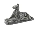 Maximilien Louis Fiot, patinated bronze model of a recumbent hound, patinated bronze