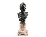 Georges Van der Straeten, small bronze bust of a Belle Epoque maiden, bronze