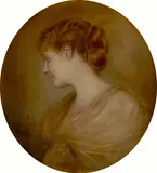 Franz von Lenbach, Porträt einer jungen Frau (Lida Mitchel Fenton?), 1893, Öl auf Karton