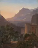 Französisch, um 1820, Aussicht von Papigno (bei Terni), Öl auf Holz