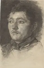 Louis Eysen, Bildnis eines jungen Mannes, 1894, Kohle auf Papier (Wasserzeichen: Canson & Montgolfier, Vidalon-Les-Annonay)
