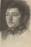 Louis Eysen, Bildnis eines jungen Mannes, 1894, Kohle auf Papier (Wasserzeichen: Canson & Montgolfier, Vidalon-Les-Annonay)